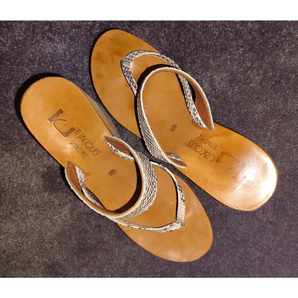 K Jacques Python print Wedges Sz 9 Pristine! - Picture 2 of 8